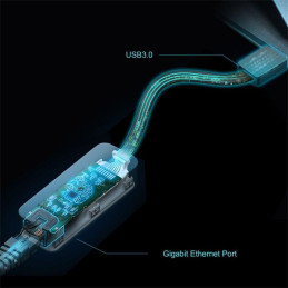 USB 3.0 to Gigabit Ethernet Network Adapter SPEC: 1 USB 3.0 Connector, 1 Gigabit Ethernet Port, Foldable and Portable De