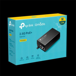 Omada 2.5G PoE+ Injector Adapter PORT: 1× 2.5G PoE Port, 1× 2.5G Non-PoE Port SPEC: 802.3at/af Compliant, Data and Power
