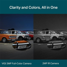 3MP Outdoor Full-Color Bullet Network Camera SPEC: H.265+/H.265/H.264+/H.264, 1/2.8" Progressive Scan CMOS, Color/0.005