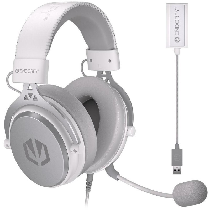 Endorfy headset VIRO Plus USB OWH / drátový / s odnímatelným mikrofonem / USB / bílý