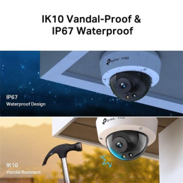 4MP Full-Color Dome Network Camera SPEC: H.265+/H.265/H.264+/H.264, 1/3" Progressive Scan CMOS, Color/0.005 Lux@F1.6, 0
