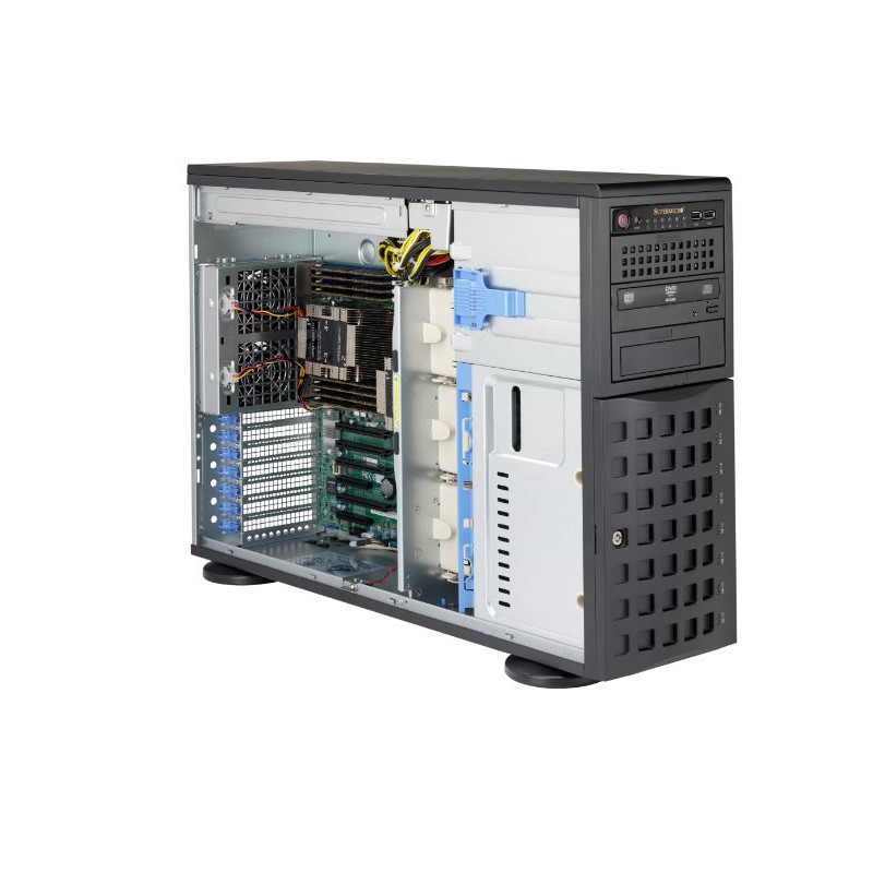 SUPERMICRO Tower/4U CSE-745BAC-R1K23B-SQ 4U, 8x 3.5"/ 2.5" SAS3/SATA3 Backplane for Hot-Swappable Drives, Front I/O Port