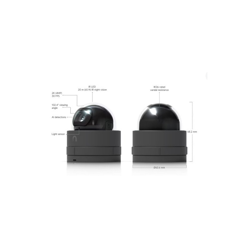 Ubiquiti UniFi Protect G5 Dome Ultra – 2K nízkoprofilová IP kamera, černá