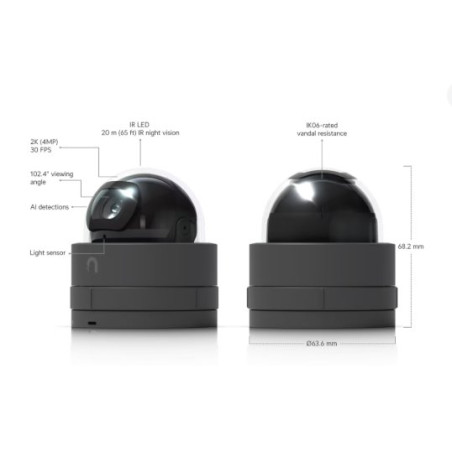 Ubiquiti UniFi Protect G5 Dome Ultra – 2K nízkoprofilová IP kamera, černá
