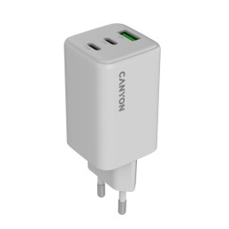 CANYON charger CU65ACC GaN 65W 2xPD 1xQC EU White