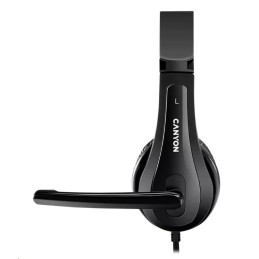 CANYON headset HSC-1, lehký, 3,5 mm jack TRRS, černá