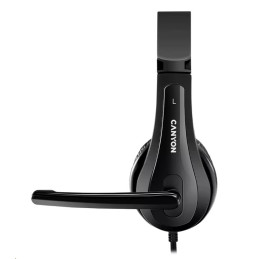 CANYON headset CHSU-1, lehký, USB připojení, černá