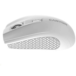 CANYON myš optická bezdrátová MW-7, nastavitelné rozlišení 800/1200/1600 dpi, 4 tl, USB dongle, 1xAA, bílá