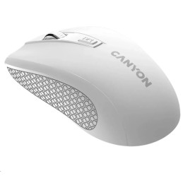CANYON myš optická bezdrátová MW-7, nastavitelné rozlišení 800/1200/1600 dpi, 4 tl, USB dongle, 1xAA, bílá