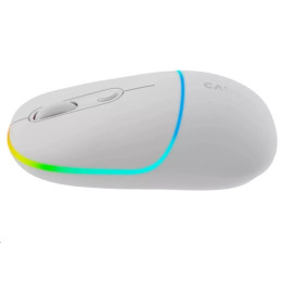CANYON myš optická bezdrátová MW-22, RGB, 800/1200/1600 dpi, 4 tl, BT+2,4GHz, baterie 650mAh, snow white