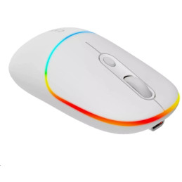 CANYON myš optická bezdrátová MW-22, RGB, 800/1200/1600 dpi, 4 tl, BT+2,4GHz, baterie 650mAh, snow white