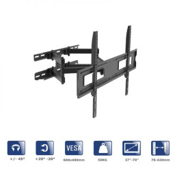 Akyga Nástěnný držák TV AK-MB-10 Plně pohyblivý držák VESA 600x400mm 37-70“