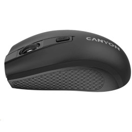 CANYON myš optická bezdrátová MW-7, nastavitelné rozlišení 800/1200/1600 dpi, 4 tl, USB dongle, 1xAA, černá