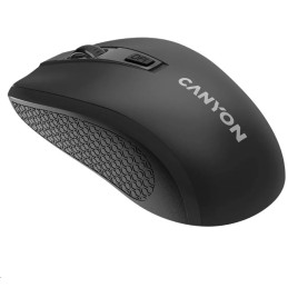 CANYON myš optická bezdrátová MW-7, nastavitelné rozlišení 800/1200/1600 dpi, 4 tl, USB dongle, 1xAA, černá