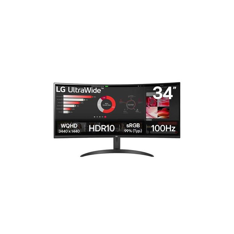 LG 34WR50QK-B 34"W VA LED 3440x1440 5M:1 5ms 300cd DP HDMI 100Hz