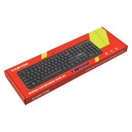 CANYON drátová klávesnice HKB-20, 105 kláves,tichá a tenká,velvet serie, CZ/SK layout, černá