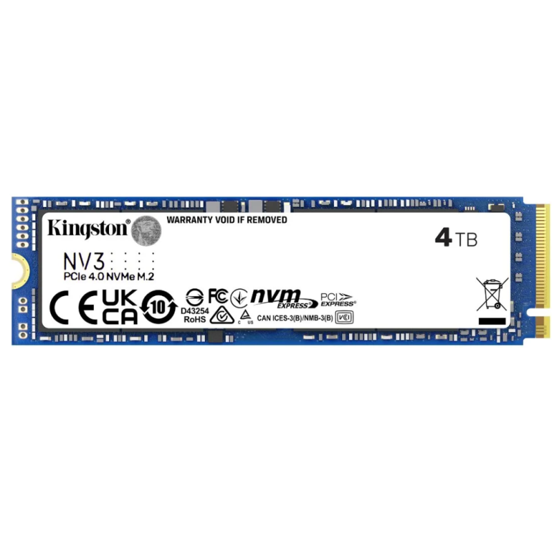 Kingston SSD 4000GB NV3 NVMe™ PCIe M.2 2280 (ctení/zápis: 6000/5000MB/s,)