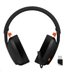 CANYON bezdrátový herní headset EGO GH-13, 2,4Ghz, BT 5.2, USB-C, prostorový zvuk 7.1, 40mm měniče, černý