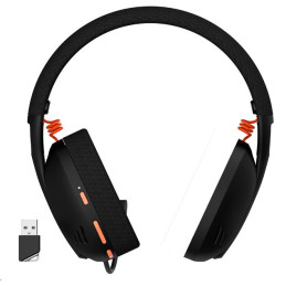 CANYON bezdrátový herní headset EGO GH-13, 2,4Ghz, BT 5.2, USB-C, prostorový zvuk 7.1, 40mm měniče, černý
