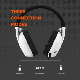 CANYON bezdrátový herní headset EGO GH-13, 2,4Ghz, BT 5.2, USB-C, prostorový zvuk 7.1, 40mm měniče, černý