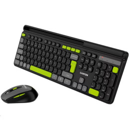 CANYON HSET-W5 bezdrátový SET CS klávesnice + optická myš, 2,4 Ghz, 105 kláves, černý