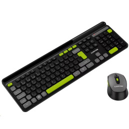 CANYON HSET-W5 bezdrátový SET CS klávesnice + optická myš, 2,4 Ghz, 105 kláves, černý