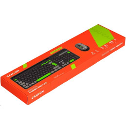 CANYON HSET-W5 bezdrátový SET CS klávesnice + optická myš, 2,4 Ghz, 105 kláves, černý