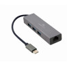 Gembird adaptér USB-C (M) na Gigabit LAN (F) + 3x USB 3.1 hub