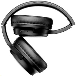 CANYON bezdrátová sluchátka OnRiff 4, BT 5.3, USB-C, baterie 500 mAh, mic., 40mm měniče, černé