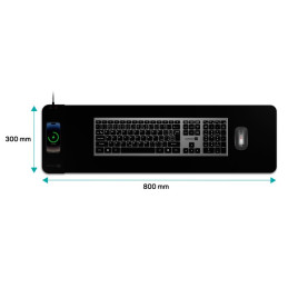 CONNECT IT CHARGE podložka pod klávesnici a myš s nabíjením, vel. L (800 × 300 mm), ČERNÁ