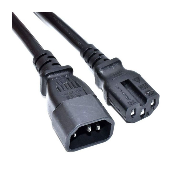 Akyga Kabel napájecí 250V/10A, CU IEC C14 / C15, měď, černá pro UPS/server 1 m