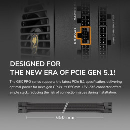 COUGAR PC zdroj GEX PRO 850W 80+ Gold, Fully, ATX3.1, PCIE5.1, GeForce RTX 50 series ready