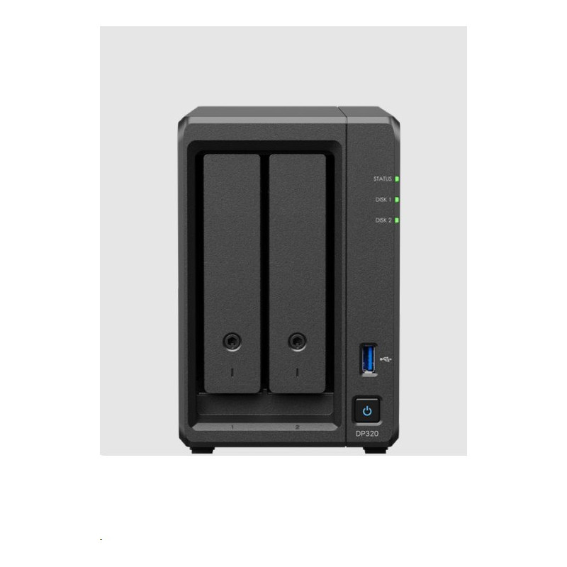 Synology ActiceProtect DP320, 2-bay včetně 2x 8TB HDD v RAID1, CPU AMD Ryzen R1600, RAM 8GB, 1x USB 3.2, 2x GLAN