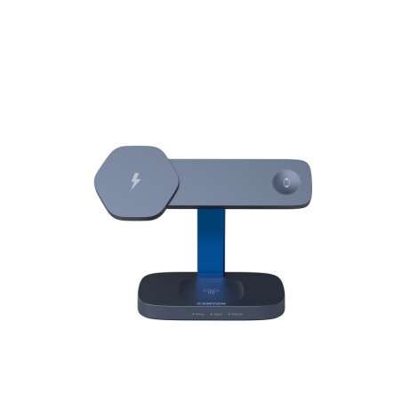 CANYON Bezdrátová nabíječka HEXAGON WCS-310 3in1 DarkGrey/Blue