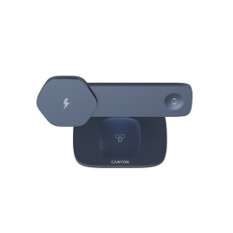 CANYON Bezdrátová nabíječka HEXAGON WCS-310 3in1 DarkGrey/Blue
