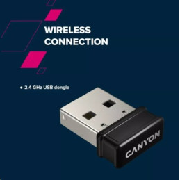 CANYON HKB-W03 bezdrátová CS klávesnice 2,4 Ghz, 105 kláves, 10 mil. stisků, béžová