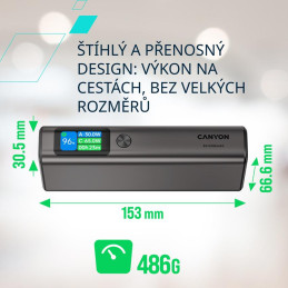 CANYON Power Bank PB-230, 20000mAh PD130W TFT display
