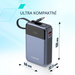 CANYON Power Bank PB-600, 20000mAh PD65W, dark grey