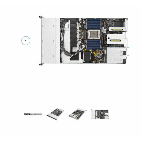 ASUS 1U RS501A-E12-RS12U 1 xSP5 (LGA 6096) 24xDDR5 / 12 x SATA/SAS/NVME /OCP/GPU/2x1GB LAN 1,6KW