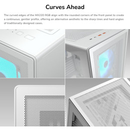 COUGAR PC skříň MX220 RGB White Mid Tower Mesh Front Panel 4 x 120mm ARGB Fans TG Left Panel