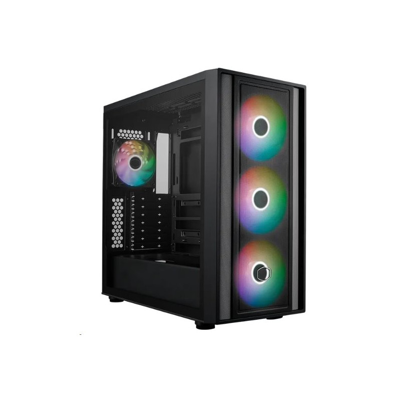 CoolerMaster case MasterBox 600, 4x ARGB Fan, ATX, čierna, bez zdroja