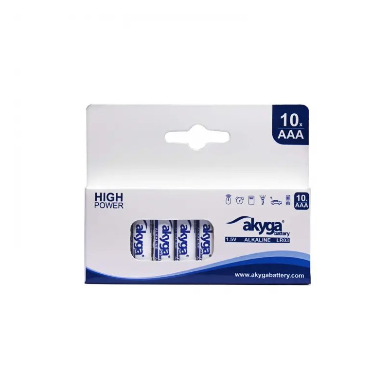 Akyga alkalická baterie AAA LR03 1,5V / 1300mAh - 10x