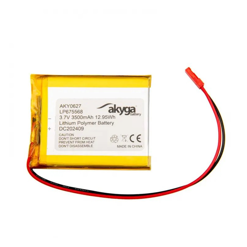 Akyga Li-Pol baterie LP675568 3.7V/3500mAh PCM JST 2.54 2-Pin