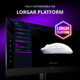 Lorgar herní myš MSA10W bezdrátová, bílá