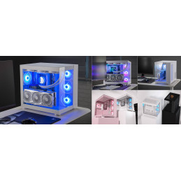 COUGAR PC skříň FV150 RGB Black Mid tower Dual-Chamber ATX glass, 4x 120mm ARGB fans