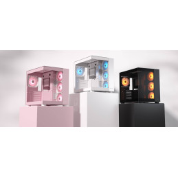 COUGAR PC skříň FV150 RGB White Mid tower Dual-Chamber ATX glass, 4x 120mm ARGB fans