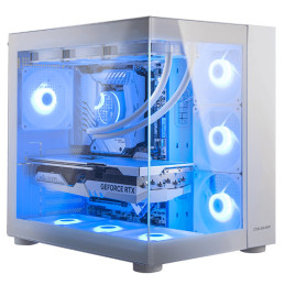 COUGAR PC skříň FV150 RGB White Mid tower Dual-Chamber ATX glass, 4x 120mm ARGB fans