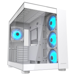 COUGAR PC skříň FV150 RGB White Mid tower Dual-Chamber ATX glass, 4x 120mm ARGB fans