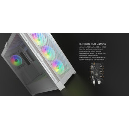 COUGAR PC skříň AIRFACE PRO RGB White Mid Tower Airflow Panel 3 x 120mm ARGB Fans 1x 120mm ARGB Fan TG Left Panel