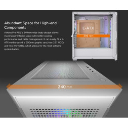 COUGAR PC skříň AIRFACE PRO RGB White Mid Tower Airflow Panel 3 x 120mm ARGB Fans 1x 120mm ARGB Fan TG Left Panel